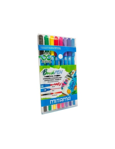 Brush Pen Mitama Doppia Punta – Set 8 Penne Acquerellabili