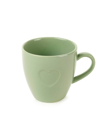 Tazza in Porcellana 💚 350ml con Cuore Verde – Elegante e Perfetta per