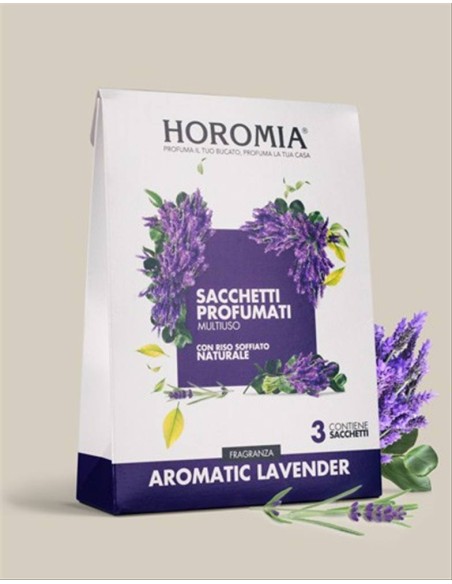 AROMATIC LAVENDER Sacchetti profumati 3pz multiuso Horomia