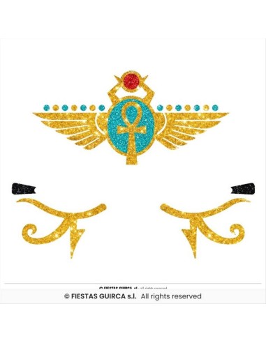 Idee Carnevale, Glitter Adesivo per il Viso Egiziano - Diamante Rosa