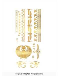 Tatuaggio Temporaneo Egiziano Dorato | Diamante Rosa