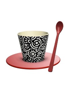 Set tazzina espresso con cucchiaino e piattino 90ml GEOMETRIC