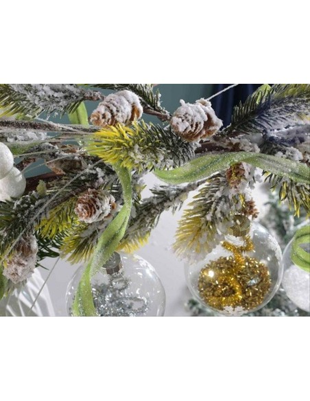 Ramo Pino Innevato con Pigne - 68cm