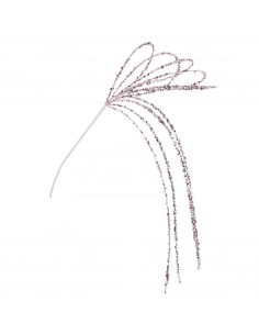 Ramo cadente 60cm con pajette bianco/rosa