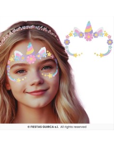Idee Carnevale, Gioielli Adesivi per Viso Unicorno Glitter | Diamante  2