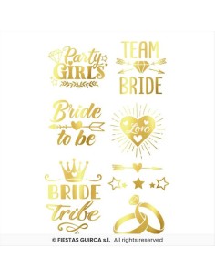 Tatuaggi Temporanei Addio al Nubilato Bride to Be 14x30 cm | Diamante 