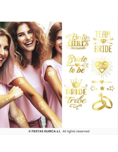Tatuaggi Temporanei Addio al Nubilato Bride to Be 14x30 cm | Diamante 