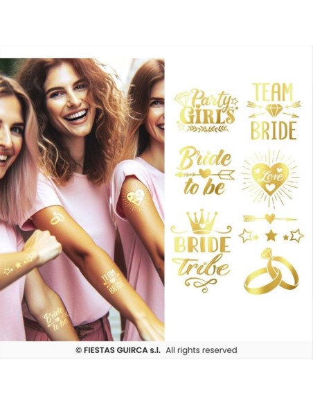 Tatuaggi Temporanei Addio al Nubilato Bride to Be 14x30 cm | Diamante 