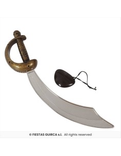 Sciabola Pirata 55 cm con Benda per Occhio | Diamante Rosa