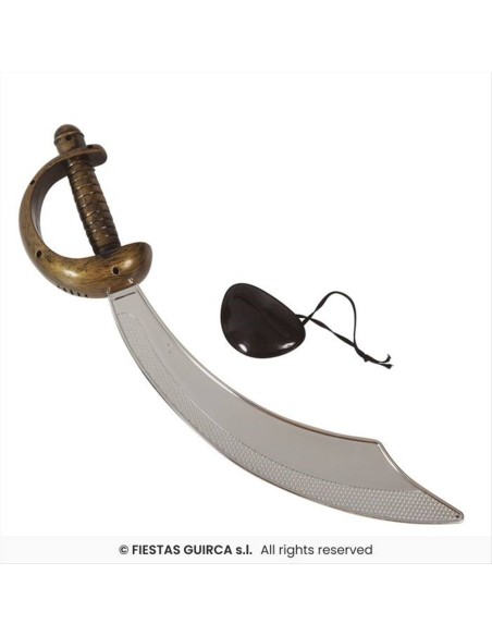 Sciabola Pirata 55 cm con Benda per Occhio | Diamante Rosa