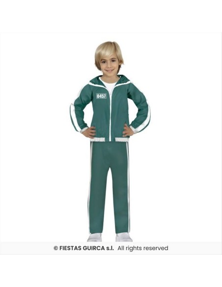 Costume Bambino Giocatore Tuta Verde Squid Game - 3 Taglie | Diamante 
