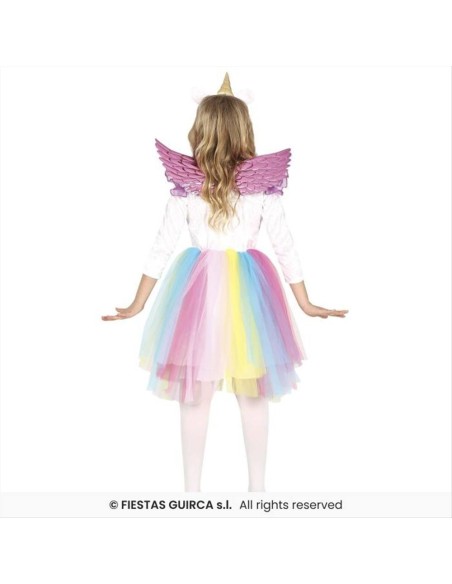 Costume Bambina Unicorno Arcobaleno - 4 Taglie | Diamante Rosa