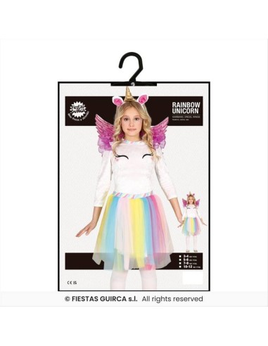 Costume Bambina Unicorno Arcobaleno - 4 Taglie | Diamante Rosa