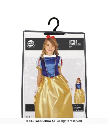 Costume Biancaneve Bambina - 4 Taglie | Diamante Rosa