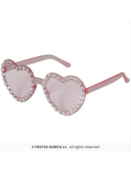 Occhiali a Cuore Rosa con Strass - Accessorio Glamour | Diamante Rosa