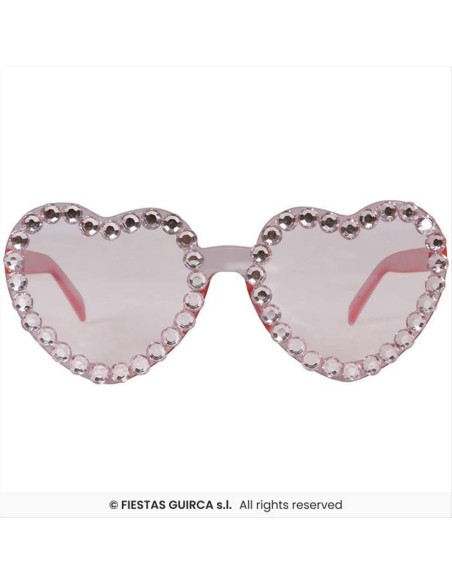 Occhiali a Cuore Rosa con Strass - Accessorio Glamour | Diamante Rosa