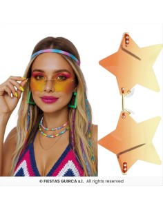 Occhiali Trasparenti a Stelle Arancioni - Accessorio Party | Diamante 