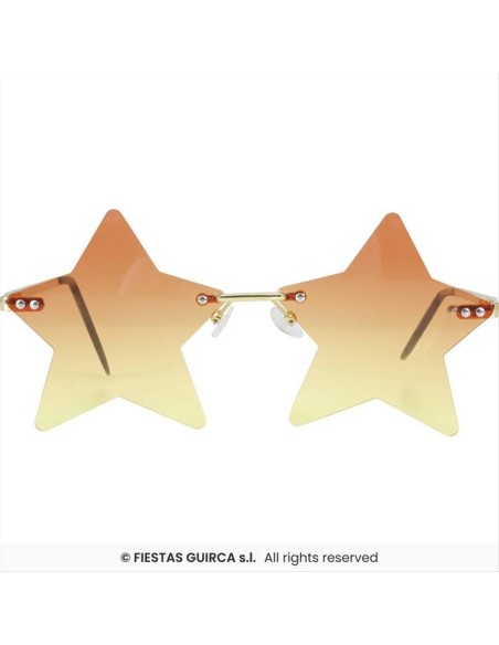 Occhiali Trasparenti a Stelle Arancioni - Accessorio Party | Diamante 