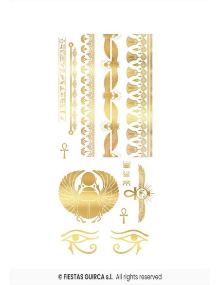 Tatuaggio Temporaneo Egiziano Dorato | Diamante Rosa