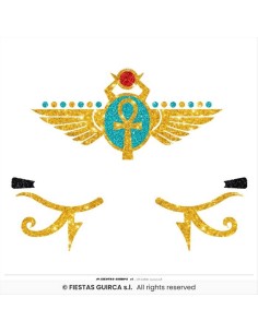 Idee Carnevale, Glitter Adesivo per il Viso Egiziano - Diamante Rosa