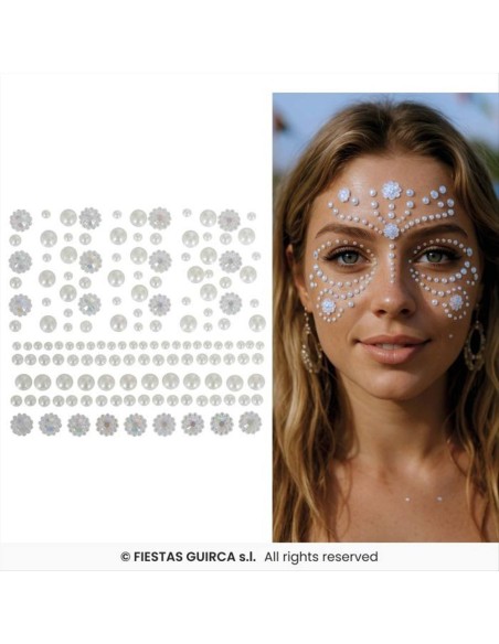 Perline Adesive per il Viso | Diamante Rosa