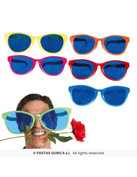 Occhiali Giganti Colorati 28 cm in PVC - 6 Colori | Diamante Rosa