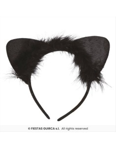 Cerchietto con Orecchie Nere da Gattina - Accessorio Costume | Diamant