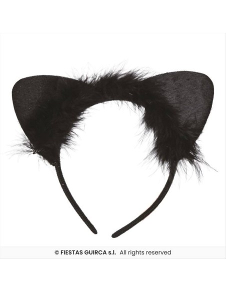 Cerchietto con Orecchie Nere da Gattina - Accessorio Costume | Diamant