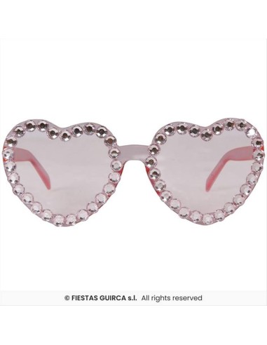 Occhiali a Cuore Rosa con Strass - Accessorio Glamour | Diamante Rosa