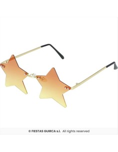 Occhiali Trasparenti a Stelle Arancioni - Accessorio Party | Diamante  2