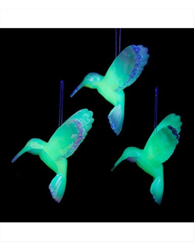 Decorazione 3D Colibrì Fluorescente H9cm - 3 Colori Kurt Adler