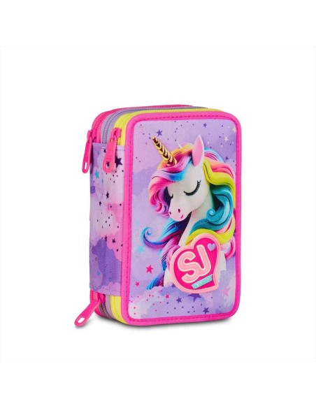 Astuccio SJ Gang 3 Zip 🦄 Fable Journey – 45 Pezzi per Bambina | Diama