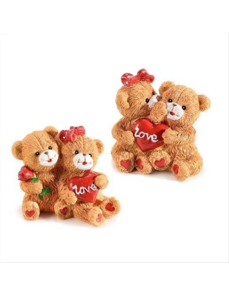 Orsetti innamorati in resina 2 varianti (1pz) San Valentino | Diamante