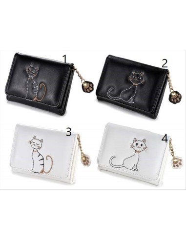 Portafoglio Gatto in Ecopelle con Ricamo