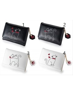 Portafoglio Gatto in Ecopelle con Ricamo