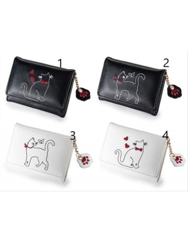 Portafoglio Gatto in Ecopelle con Ricamo