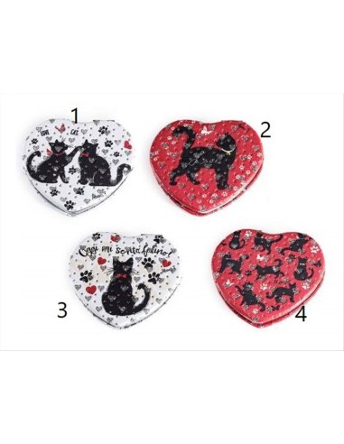 Specchietto da Borsa Gatto con Strass Doppio