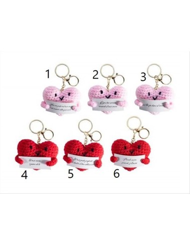 Portachiavi Cuore all’Uncinetto con Dedica