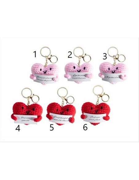 Portachiavi Cuore all’Uncinetto con Dedica