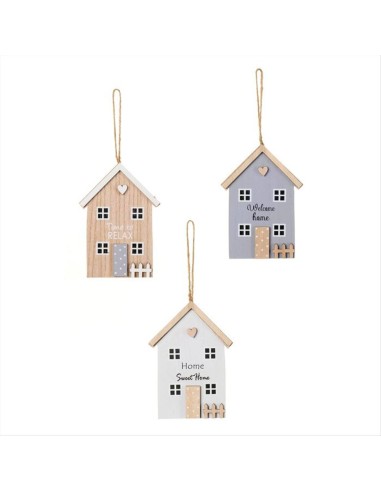 Casetta in Legno da Appendere H15cm - 3 Varianti (1pz) My Home di Nuvo