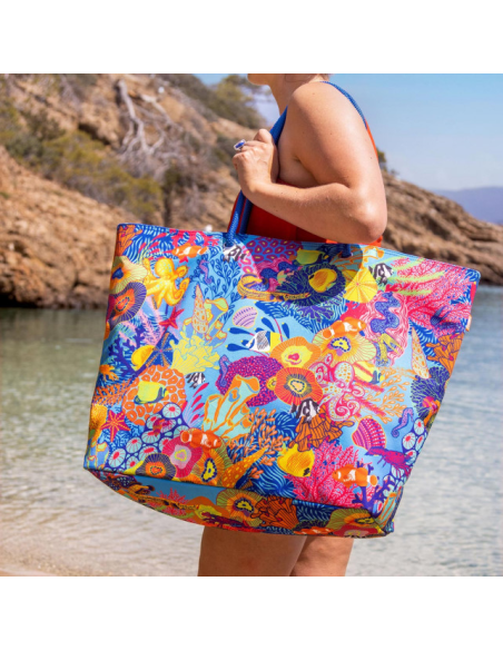 Borsa da Mare RÉCIF 🌊 2 Misure – Fantasia Marina E Extra Spazio | Pyl