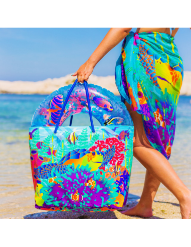 Borsa da Mare TULIPES 🌷 2 Misure – Stile Floreale e Spazio Extra | Py