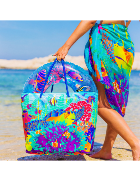 Borsa da Mare TULIPES 🌷 2 Misure – Stile Floreale e Spazio Extra | Py