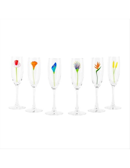 Set 6 Calici Champagne Jardin Fleuri 180 ml