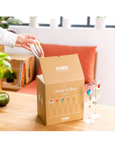 Set 6 Calici Champagne Jardin Fleuri 180 ml