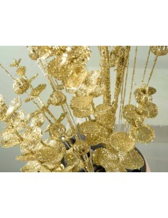 Ramo Foglie e Bacche Glitter Oro - 75cm 2