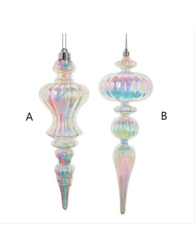 Decorazione 3D Puntale Pendente Opalescente 30cm, 2 Varianti in Acrili