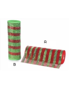 Nastro Lamè Rete Rosso e Verde