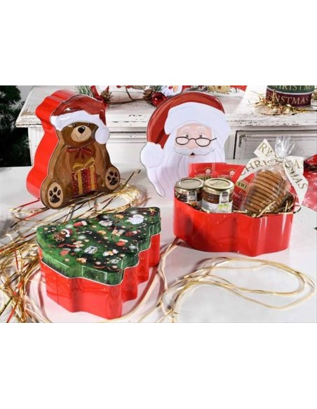 Scatola Natalizia in Latta - Scegli tra l'Albero, Babbo Natale o l'Ors