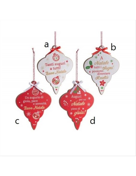 Decorazione in legno con dedica natalizia - 4 varianti - H18 cm 🎄💖